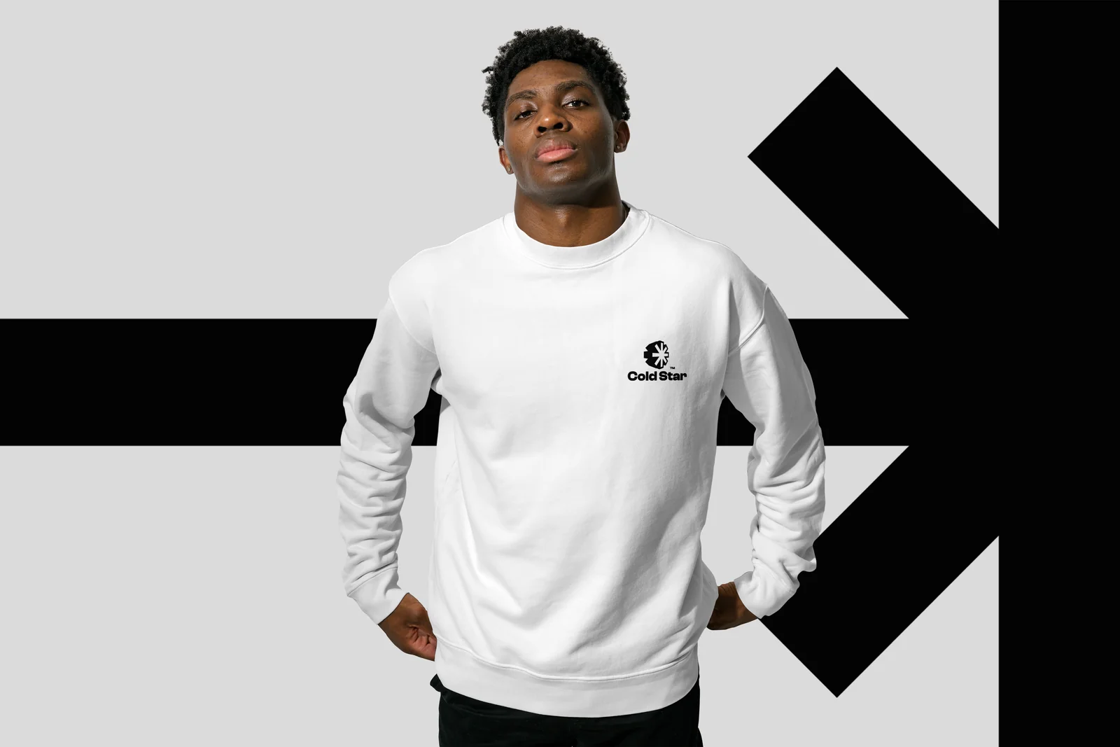 Cold Star — sweat blanc porté
