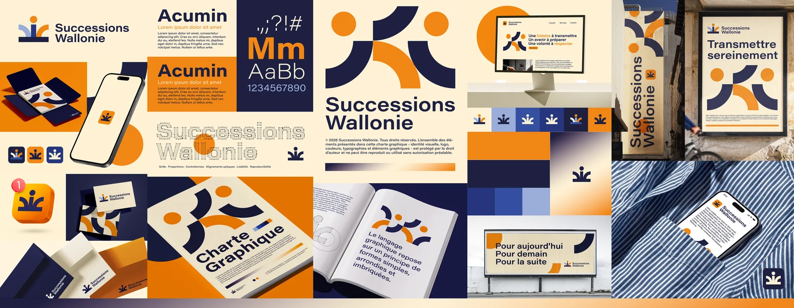 Successions Wallonie — planche d'identité visuelle